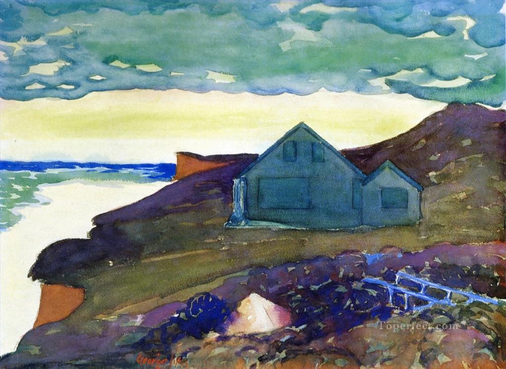 house on the point George luks watercolor Oil Paintings